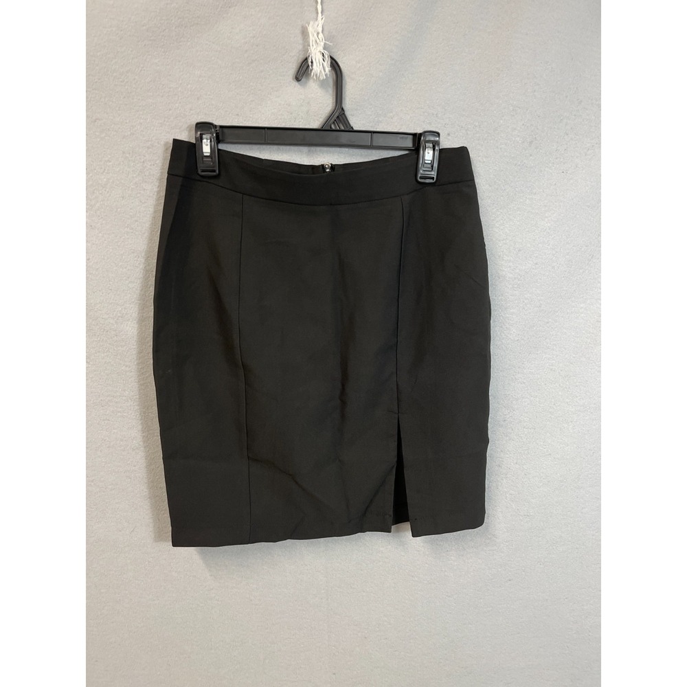 Haute Monde Straight & Pencil Skirt Womens Medium Black Lined Back Zip Casual